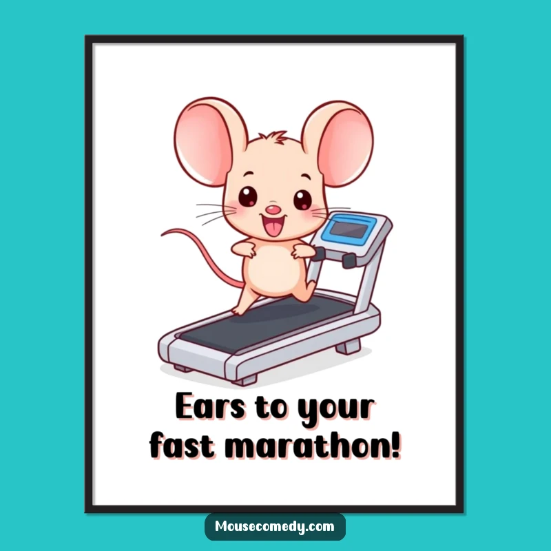 Funny Free Printable Wall Art: Energetic Mouse - Downloadable Motivational Decor!