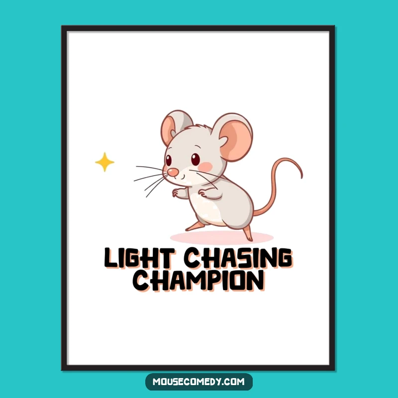Free Printable Kawaii Mouse Art: Light Chasing Fun, Downloadable Whimsical Decor