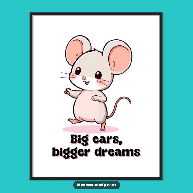 Free Printable Wall Art: Kawaii Mouse Dance - Funny Mouse Downloadable