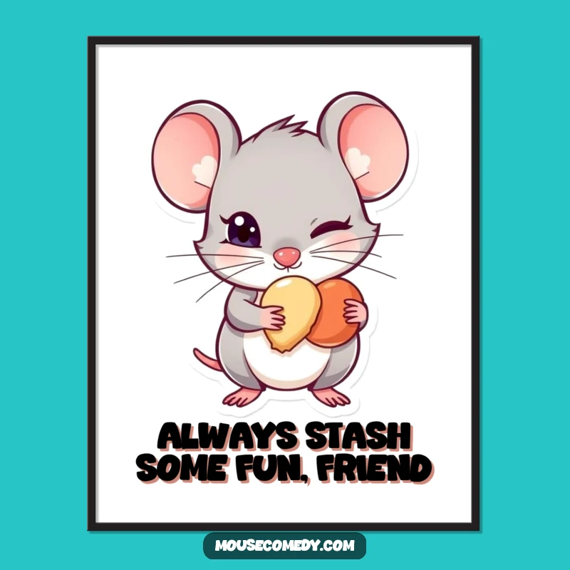 Free Printable Wall Art: Mischevious Mouse Treat, Funny Downloadable Decor