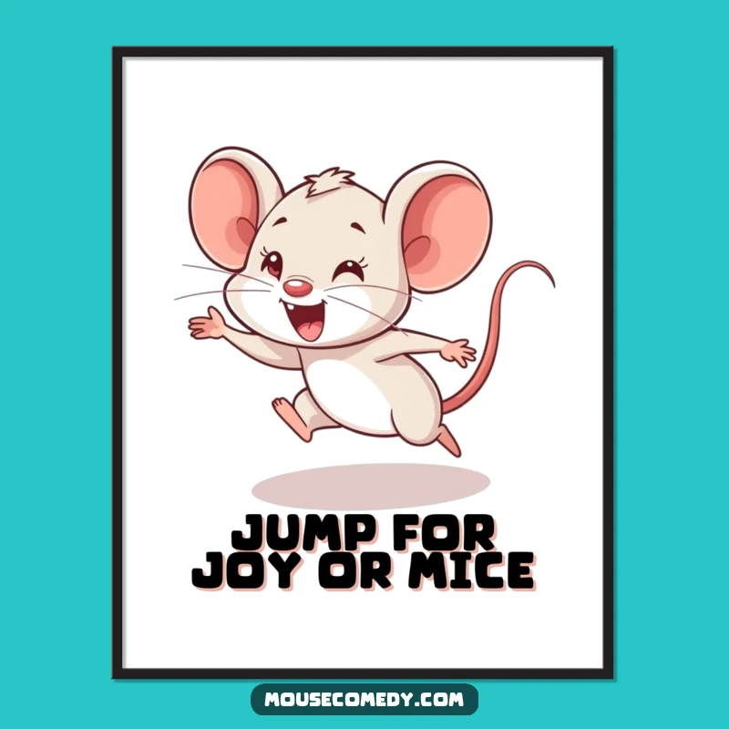 Funny Free Printable Wall Art: Energetic Mouse Leap, Dynamic Downloadable Decor