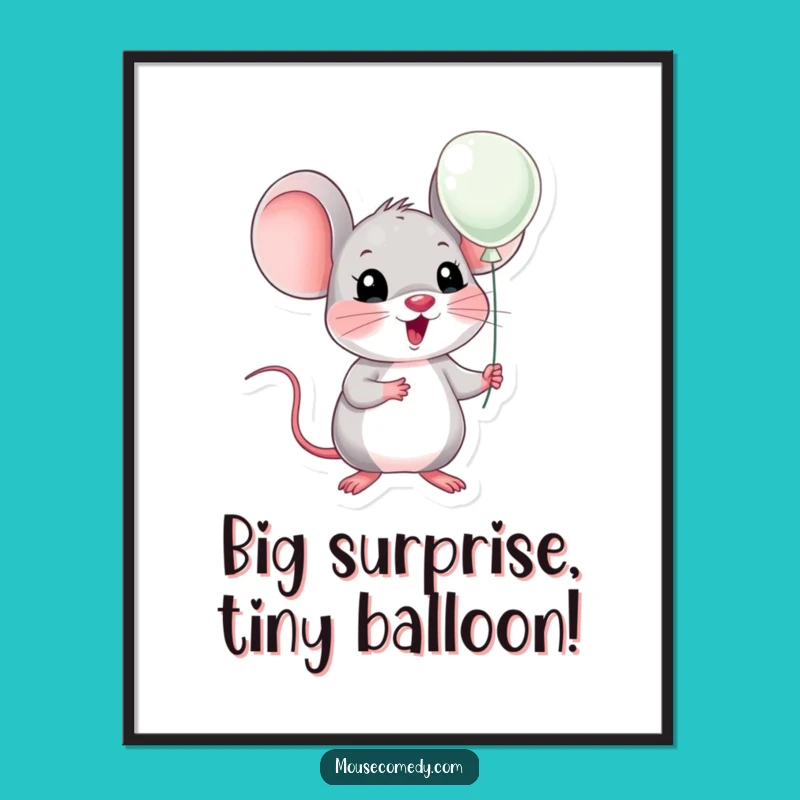 Funny Free Printable Wall Art: Surprised Mouse - Downloadable Whimsical Decor!