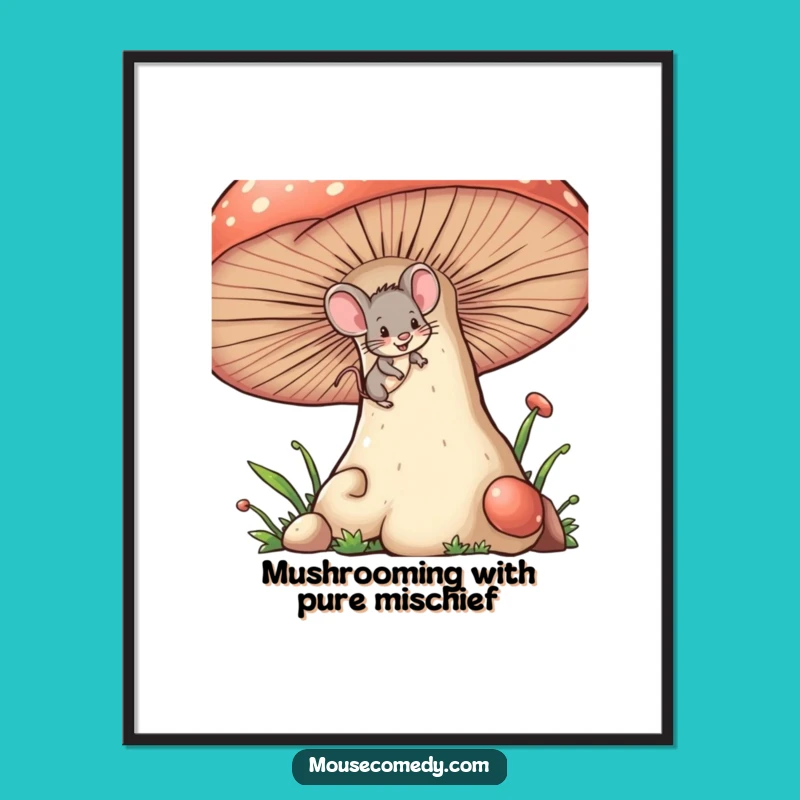 Free Printable Wall Art: Mischievous Mouse Climbing Funny Downloadable Art