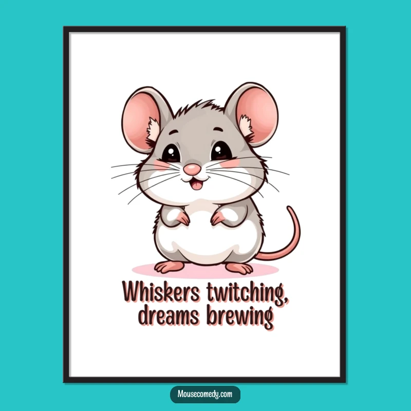 Funny Free Printable Wall Art: Mouse Whiskers Sniffing - Quirky Downloadable Decor