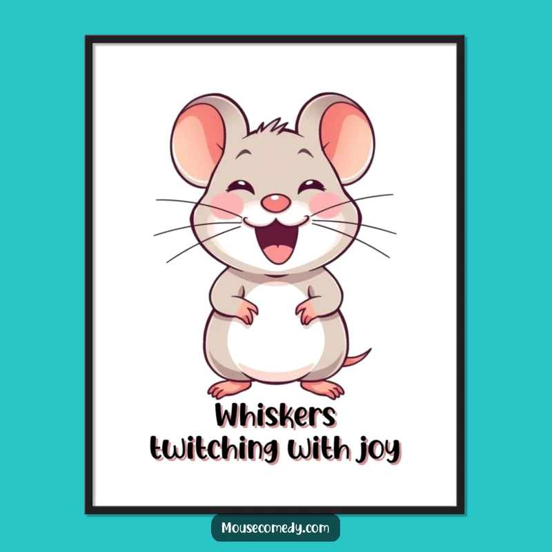 Free Printable Wall Art: Joyful Mouse Stretching Funny Downloadable Art for Walls