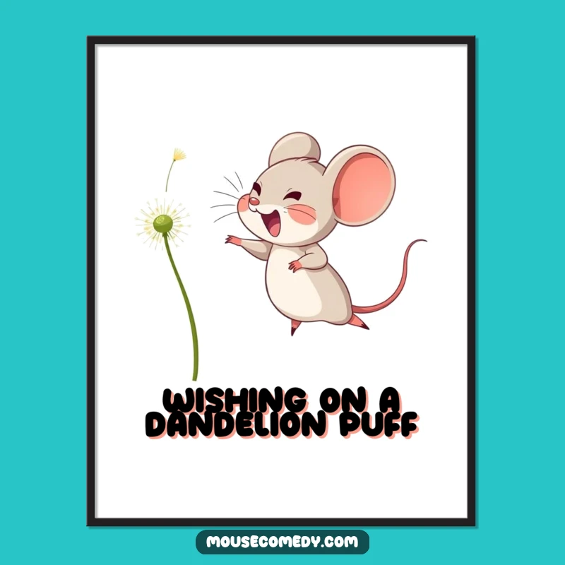 Free Printable Wall Art: Joyful Leaping Mouse, Whimsical Wishful Decor Download!
