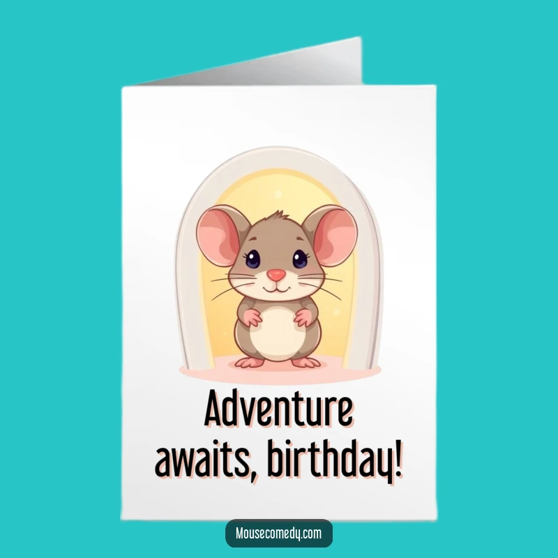 Free Printable Mouse Doorway Card: Funny Birthday Surprise Gift