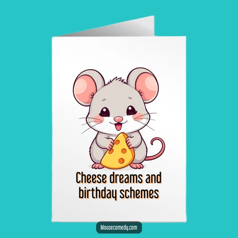 Cheesy Free Printable Birthday Card: Happy Kawaii Mouse Delight!