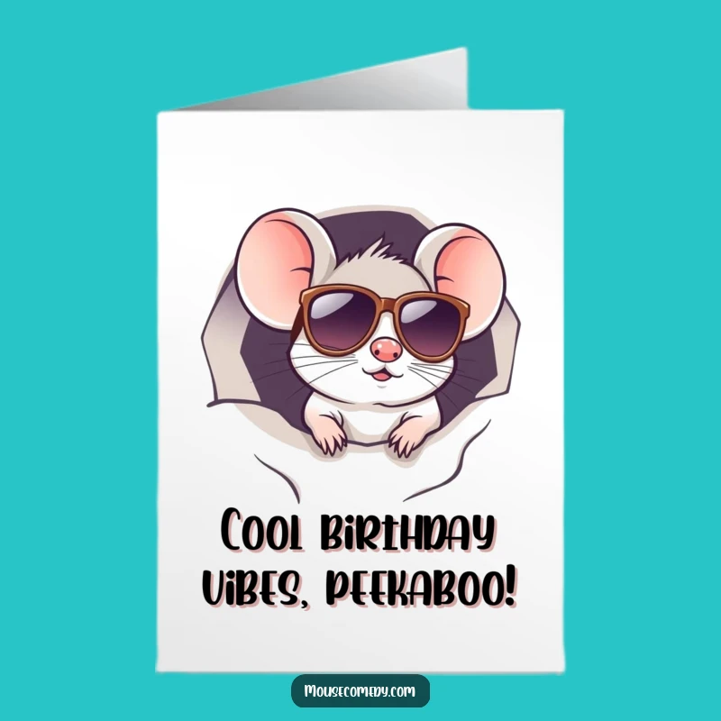 Cool Free Printable Birthday Card: Sunglasses Mouse - Downloadable Hipster Vibes!