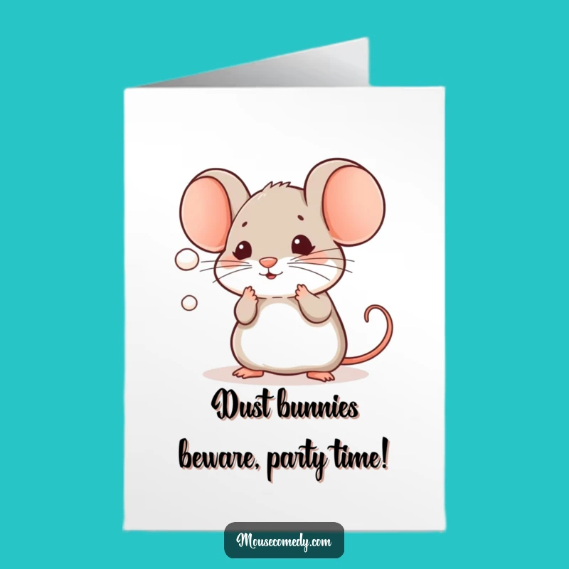 Free Printable Kawaii Mouse Birthday Card: Dust Mote Fun Downloadable Gift