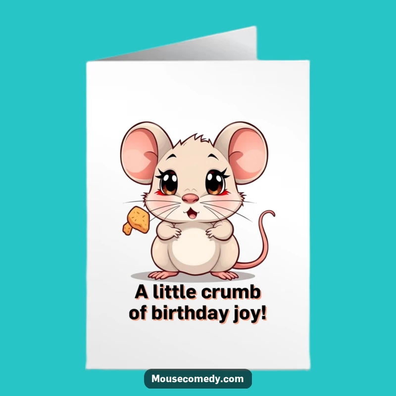 Free Printable Birthday Card: Surprised Mouse Crumb Funny Animal Downloadable Gift