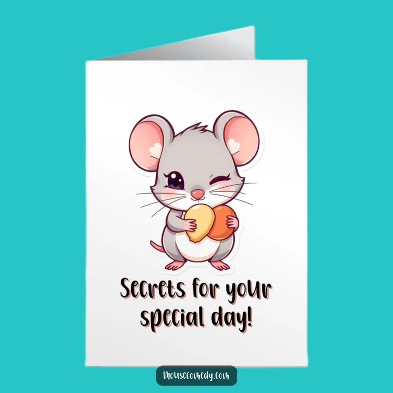 Free Printable Funny Birthday Card: Sneaky Mouse Treat, Hilarious Downloadable Gift