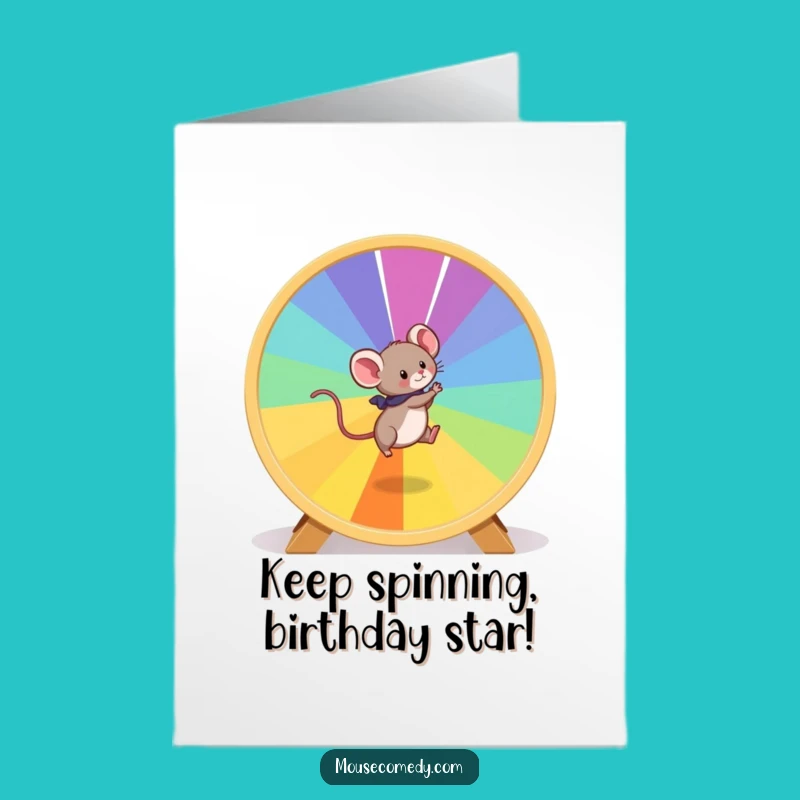 Free Printable Mouse Wheel Card: Funny Birthday Gift for Energy