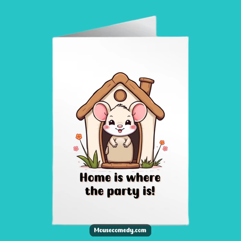 Free Printable Birthday Card: Smiling Mouse Peek-a-Boo for Happy Birthday Wishes!