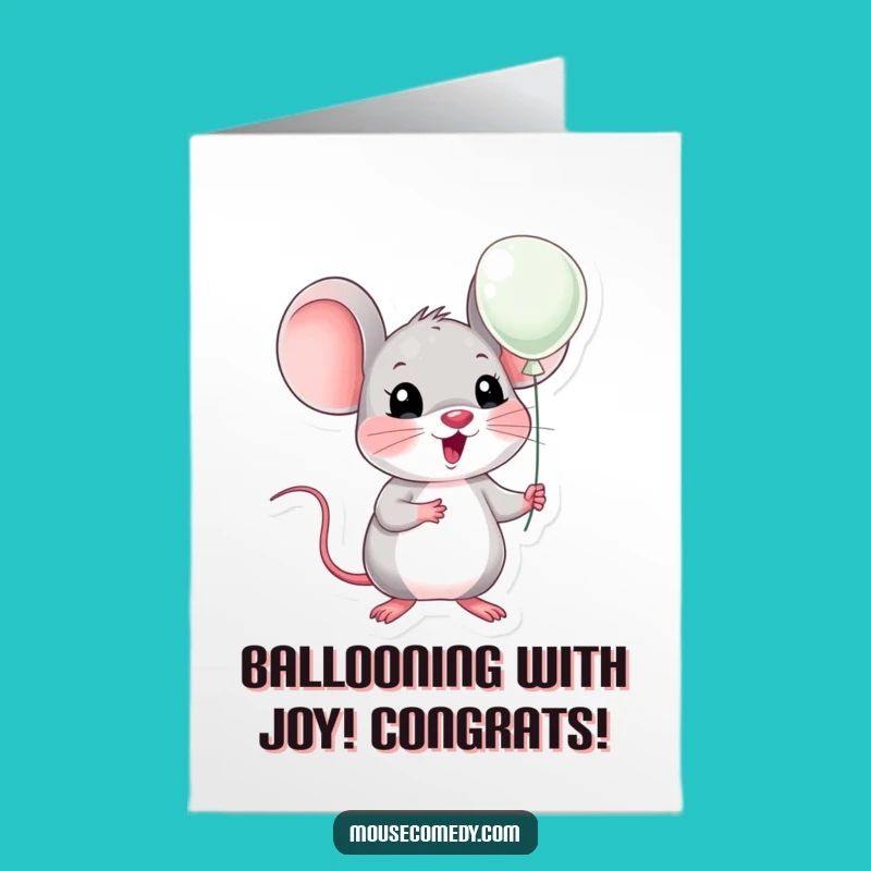 Amazed Mouse Free Printable Congrats Card - Downloadable Victory Surprise!