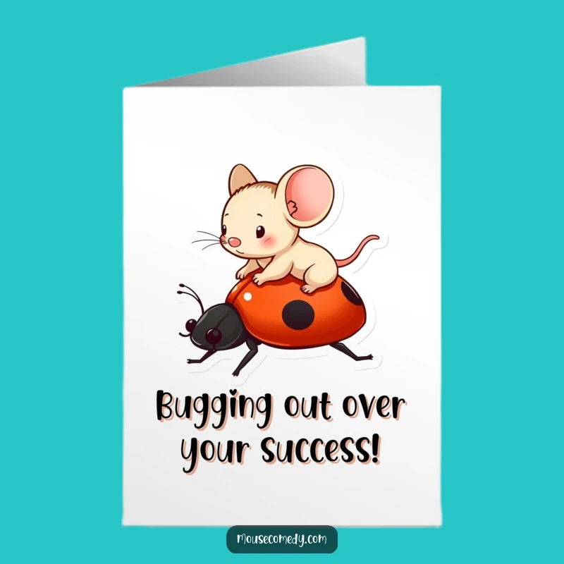 Free Printable Congrats Card: Mouse's Ladybug Journey, Joyful Download