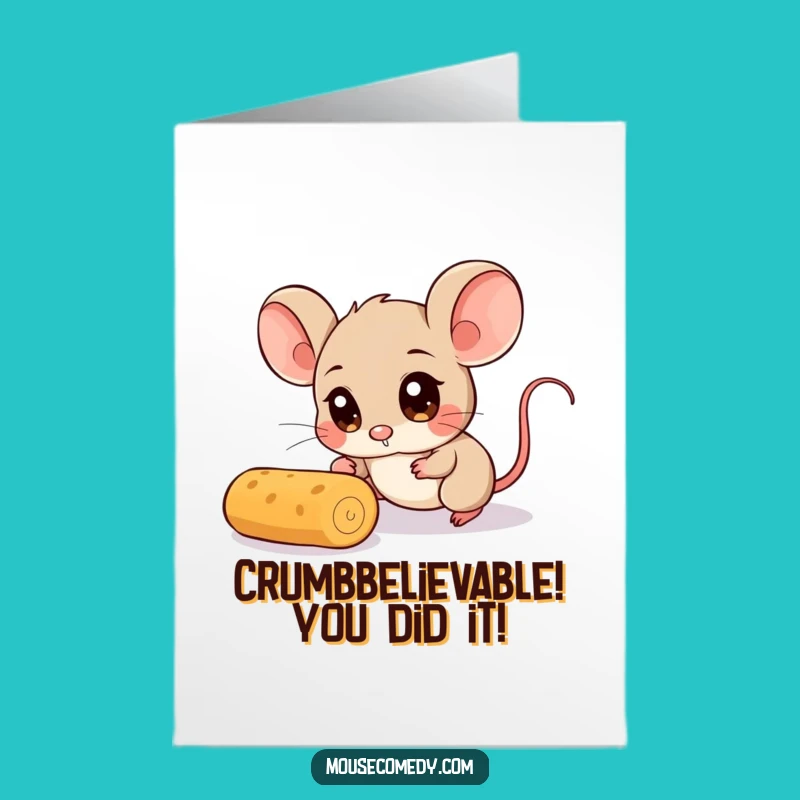 Free Printable Congrats Card: Mouse Crumb Chase, Celebrate with Downloadable Humor