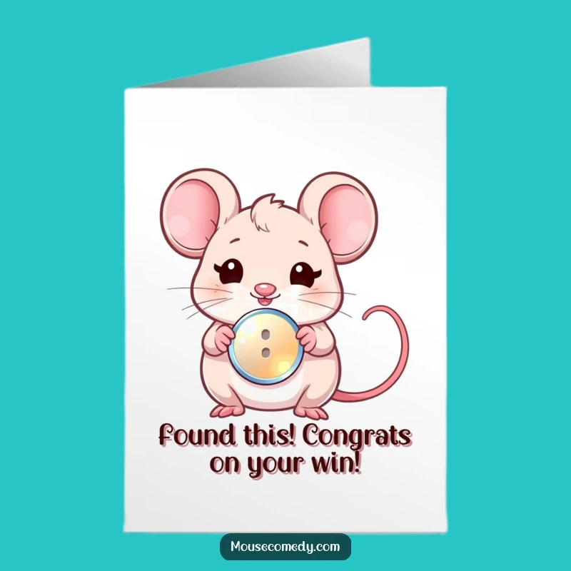 Free Printable Congrats Card: Kawaii Mouse Gift, Hilarious Downloadable