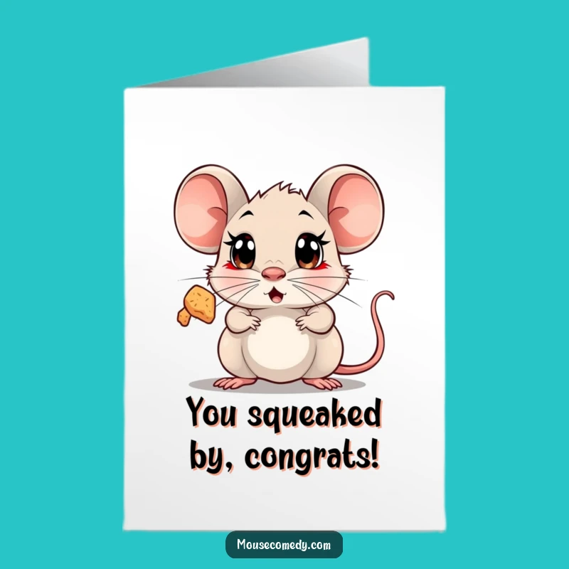 Free Printable Congrats Card: Surprised Mouse Crumb Funny Animal Downloadable Gift