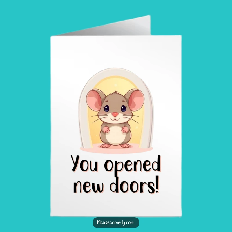 Free Printable Mouse Doorway Card: Funny Congrats Gift for New Beginnings