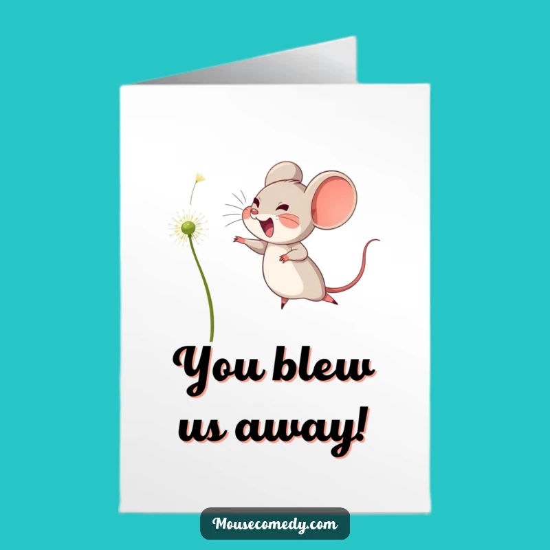 Free Printable Congrats Card: Joyful Mouse Leaping for Success, Celebrate Your Win!