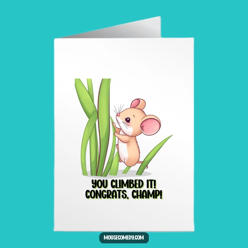 Free Printable Congrats Card: Funny Mouse Victory, Hilarious Downloadable Gift
