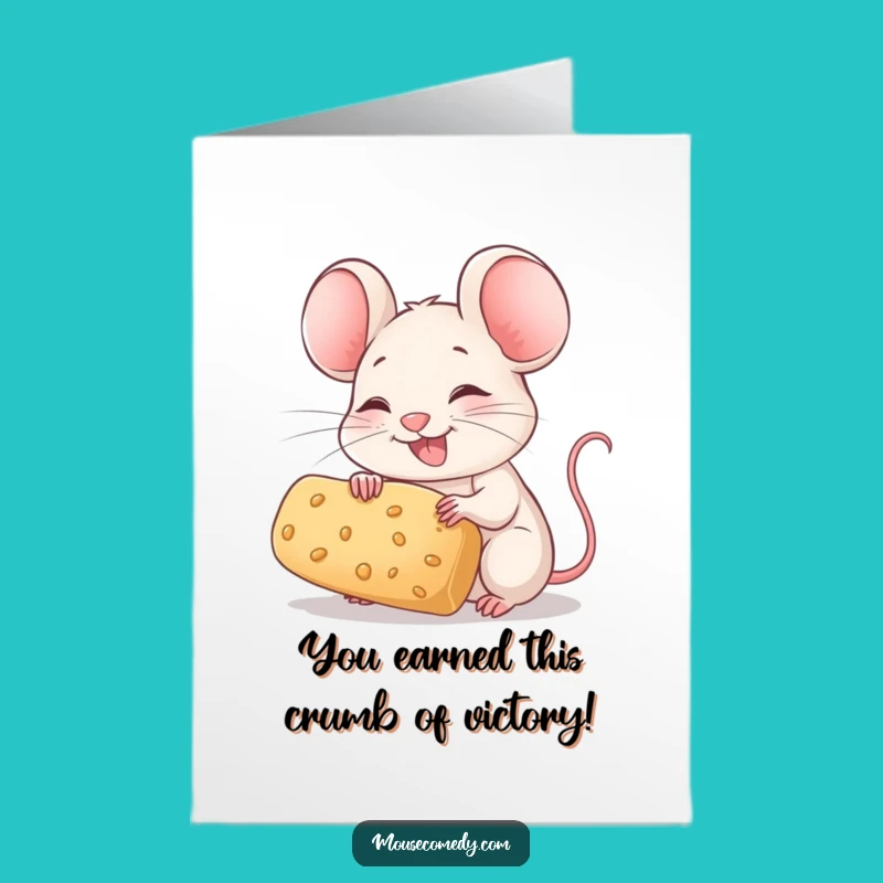 Free Printable Congrats Card: Mouse & Crumb Victory, Hilarious Downloadable Achievement Gift