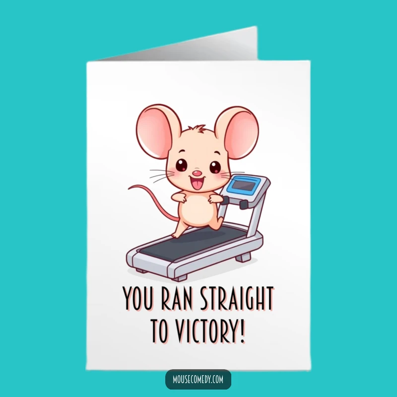 Kawaii Mouse Fitness Free Printable Congrats Card - Downloadable & Motivating!