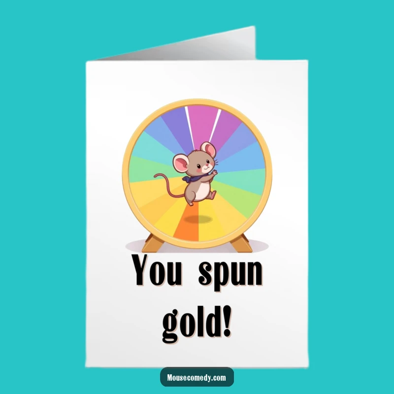 Free Printable Mouse Wheel Card: Funny Congrats Gift for Go-Getters