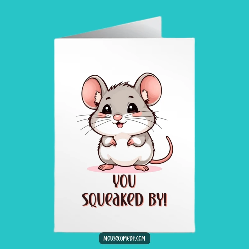 Free Printable Congrats Card: Excited Mouse Sniffing Air - Funny Downloadable Gift