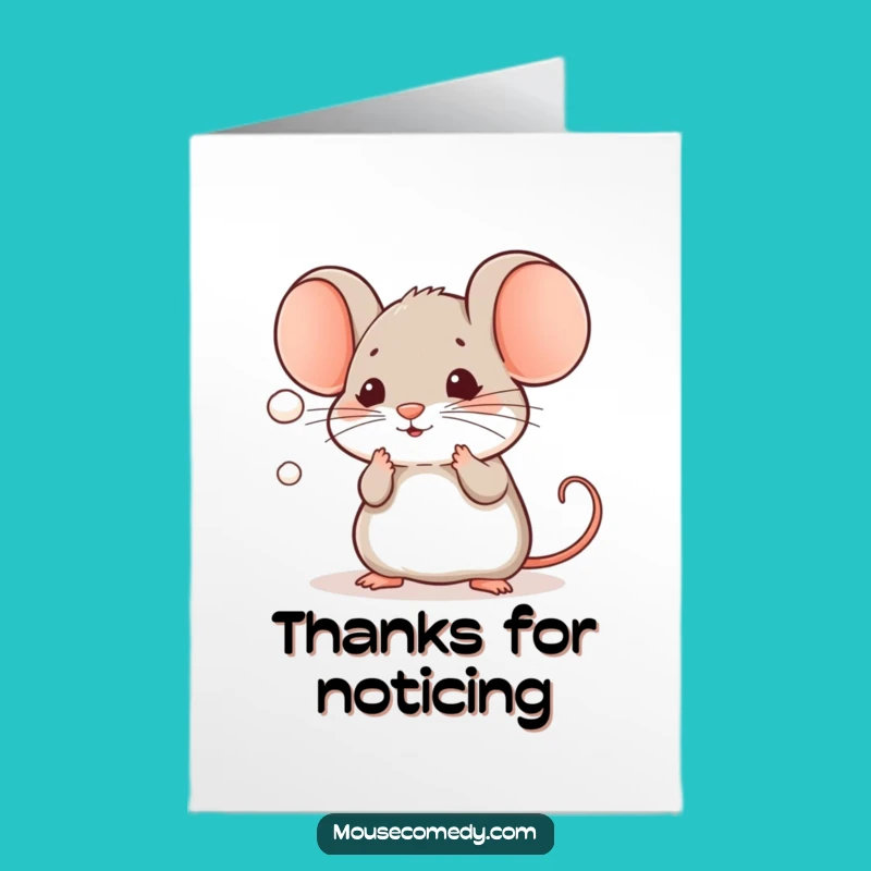 Free Printable Kawaii Mouse Dust Mote Thank You Card: Playful Gratitude Downloadable
