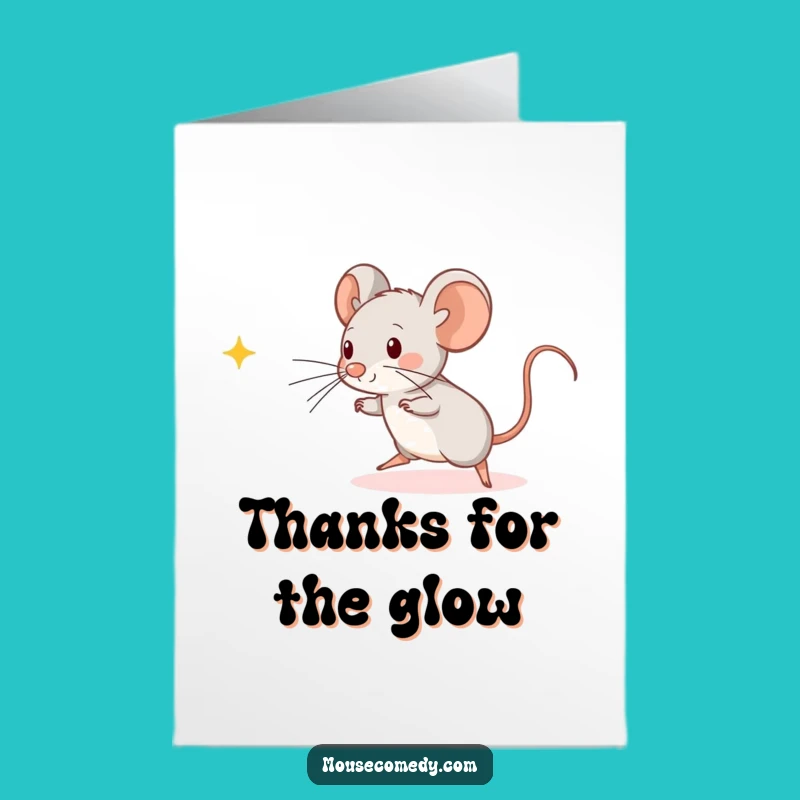Free Printable Kawaii Mouse Thank You Card: Light Chasing Gratitude Downloadable