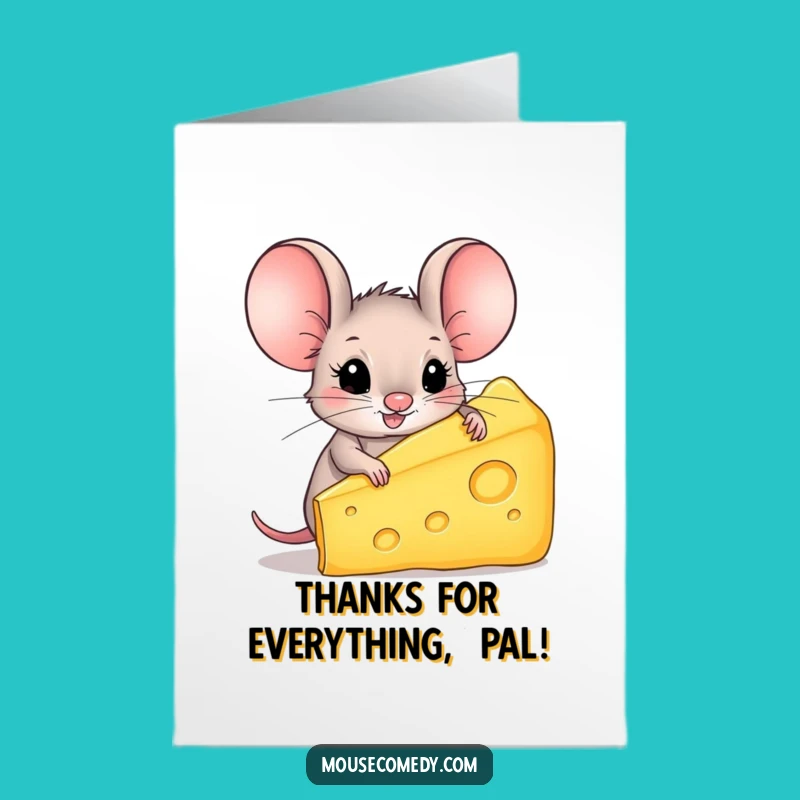 Free Printable Mouse Cheese Card: Thank You Gift for Cheese Lovers