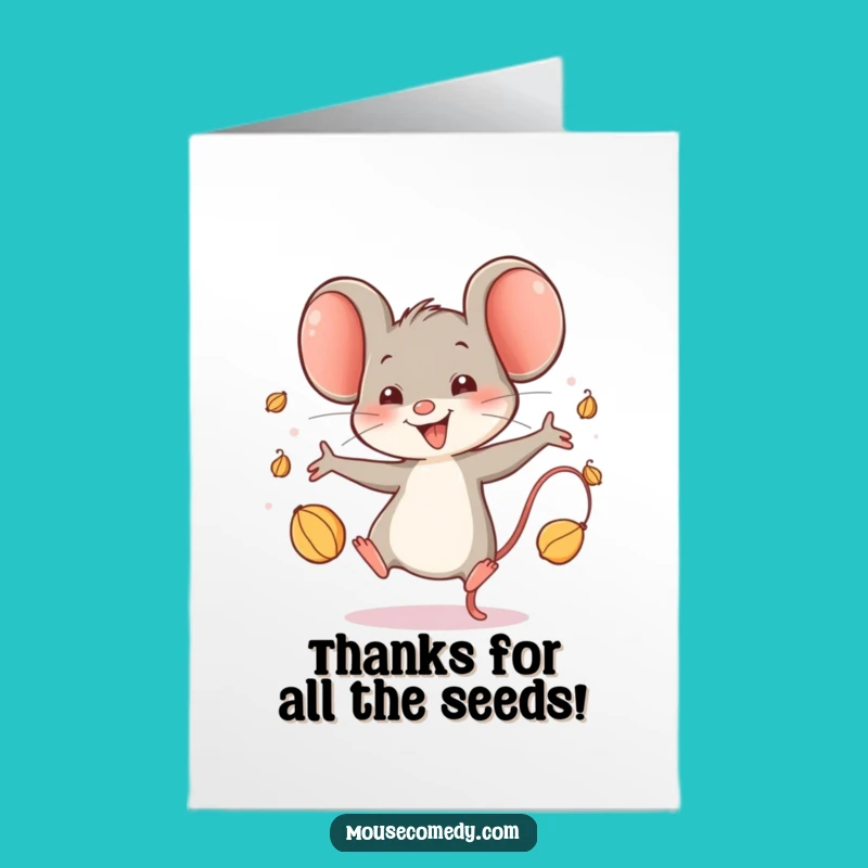Free Printable Thank You Card: Glee Mouse Juggling, Heartfelt Downloadable Gift
