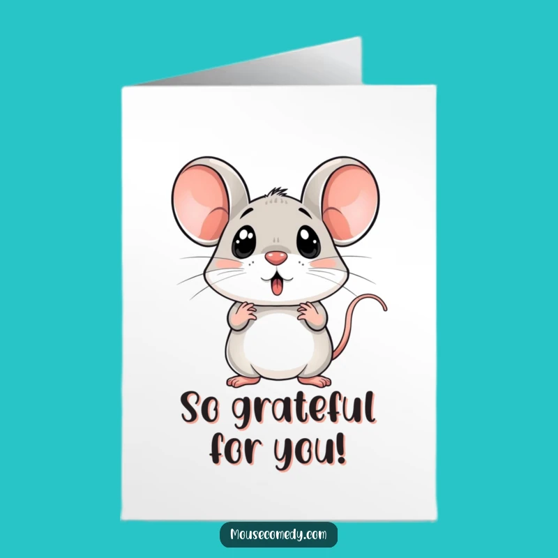 Free Printable Thank You Card: Surprised Mouse Funny Downloadable Gift