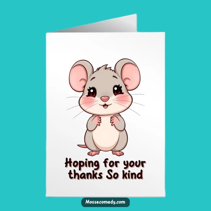 Free Printable Thank You Card: Shy Mouse Thanks, Grateful Downloadable Gift