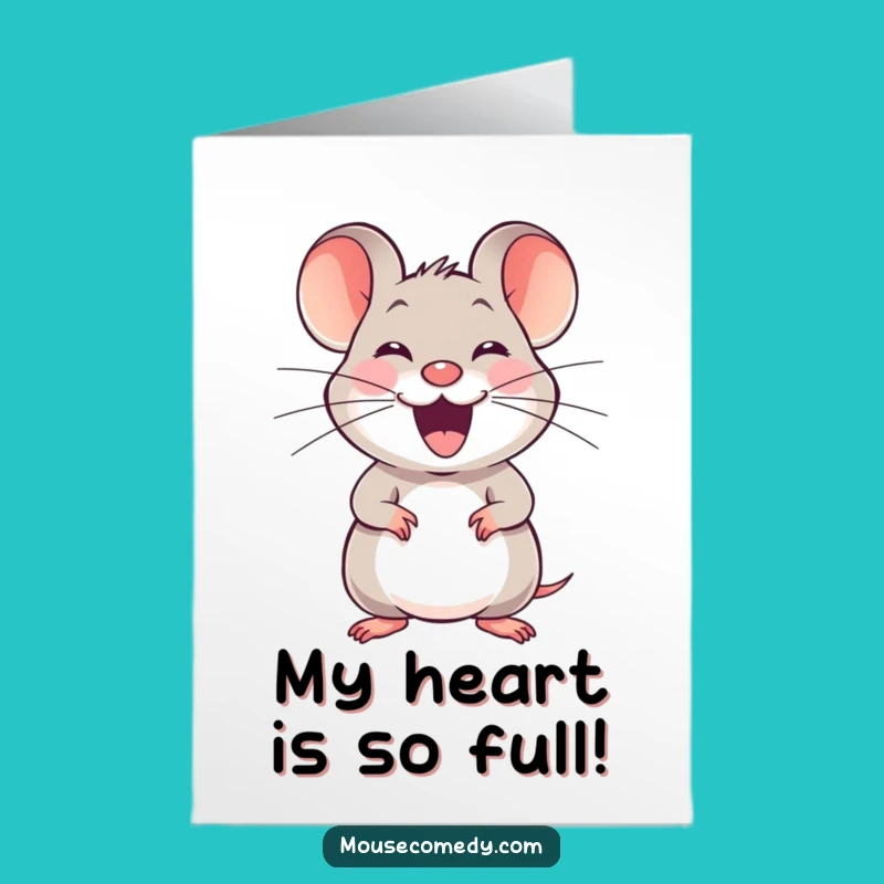 Free Printable Thank You Card: Joyful Mouse Stretching Funny Downloadable Gift