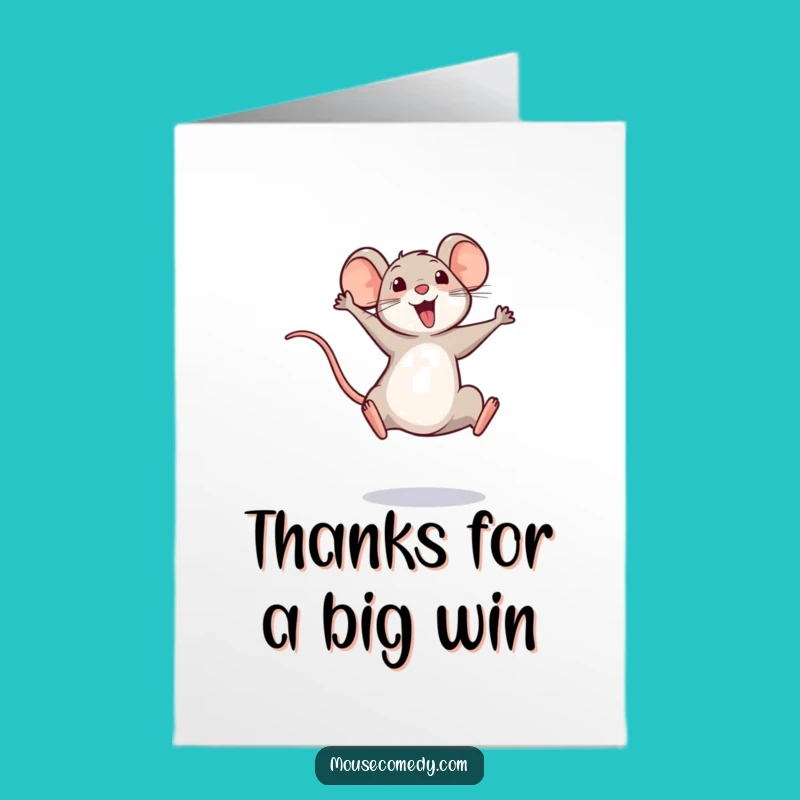 Free Printable Thank You Card: Funny Mouse Leap, Downloadable Appreciation Gift