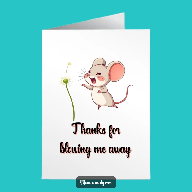 Free Printable Thank You Card: Joyful Mouse Leaping, Thank You for Your Wonderful Gift!