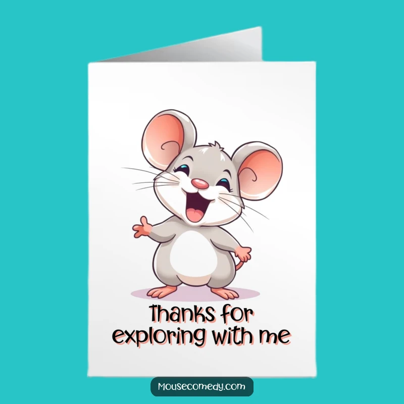 Free Printable Thank You Card: Excited Mouse Journey, Grateful Downloadable Gift