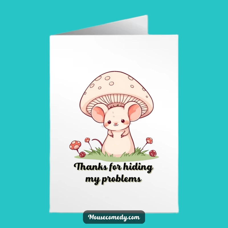 Free Printable Thank You Card: Shy Mouse Gratitude - Funny Downloadable Gift