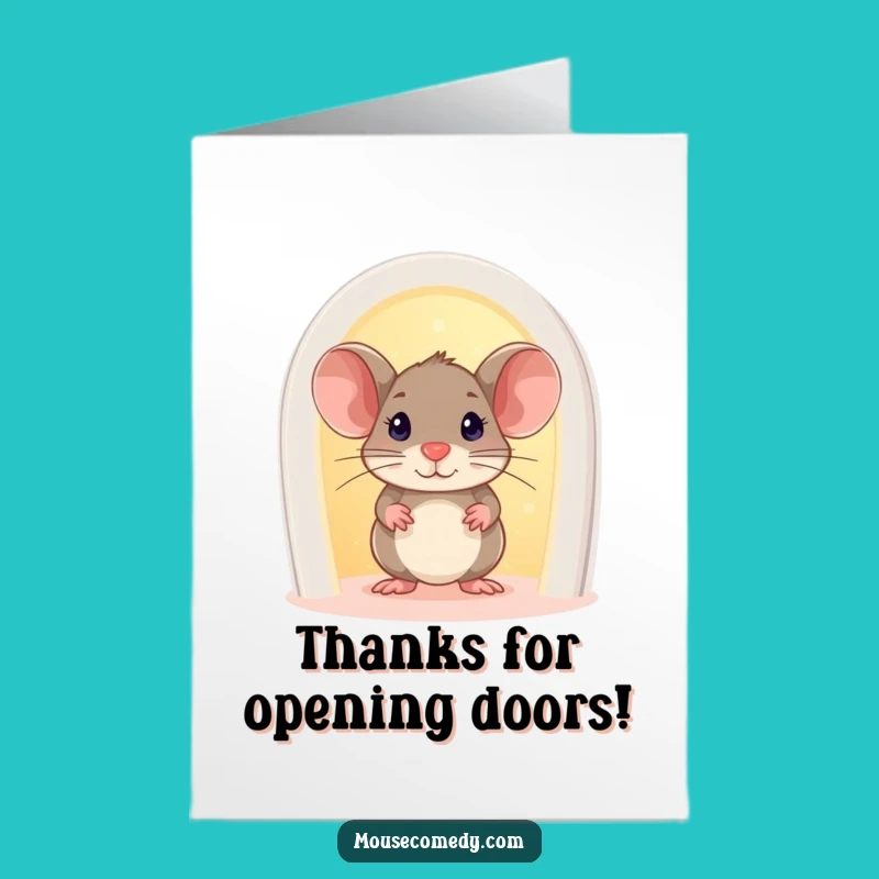 Free Printable Mouse Doorway Card: Thank You Gift for Curiosity