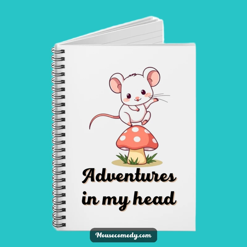 Funny Kawaii Mouse Notebook - Jot Down Adventures, Tiny Leap Diary