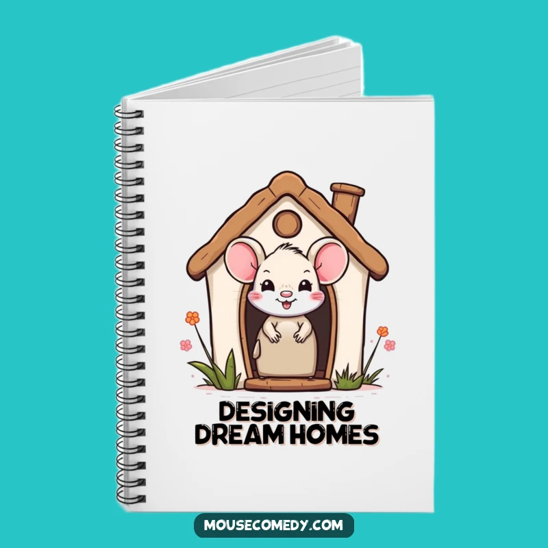 Funny Peek-a-Boo Notebook - Mouse Miniature House Journal Gift