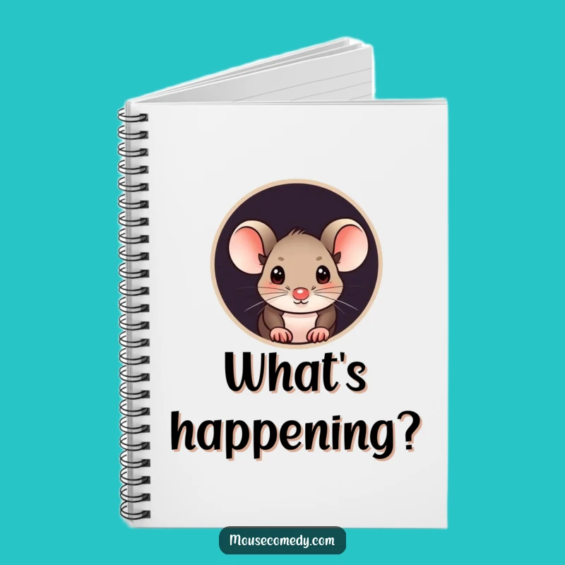 Funny Curious Mouse Notebook - Peek-a-Boo Ideas, Humorous Journal Gift