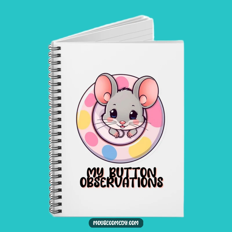 Funny Mouse Notebook: Button Peek - Journal Gift!