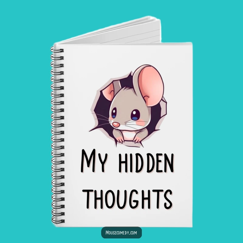 Funny Mouse Peeking Notebook - Jot Down Ideas with Curiosity