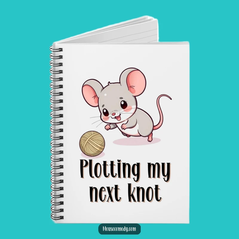 Funny String Theory Notebook - Kawaii Mouse Playful Journal Gift