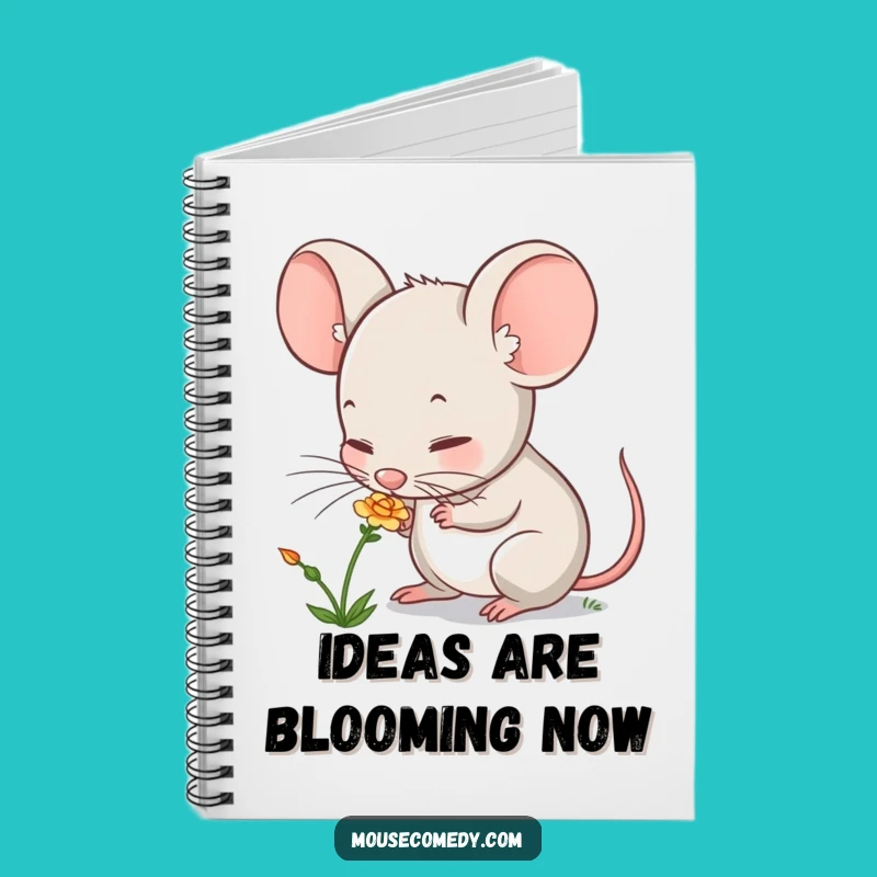 Funny Mouse Sniffing Flower Notebook: Cute Journal, Perfect Funny Gift for Writers