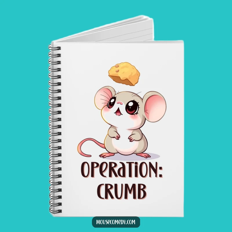 Funny Big-Eyed Mouse Notebook - Crumb Goals, Humorous Journaling